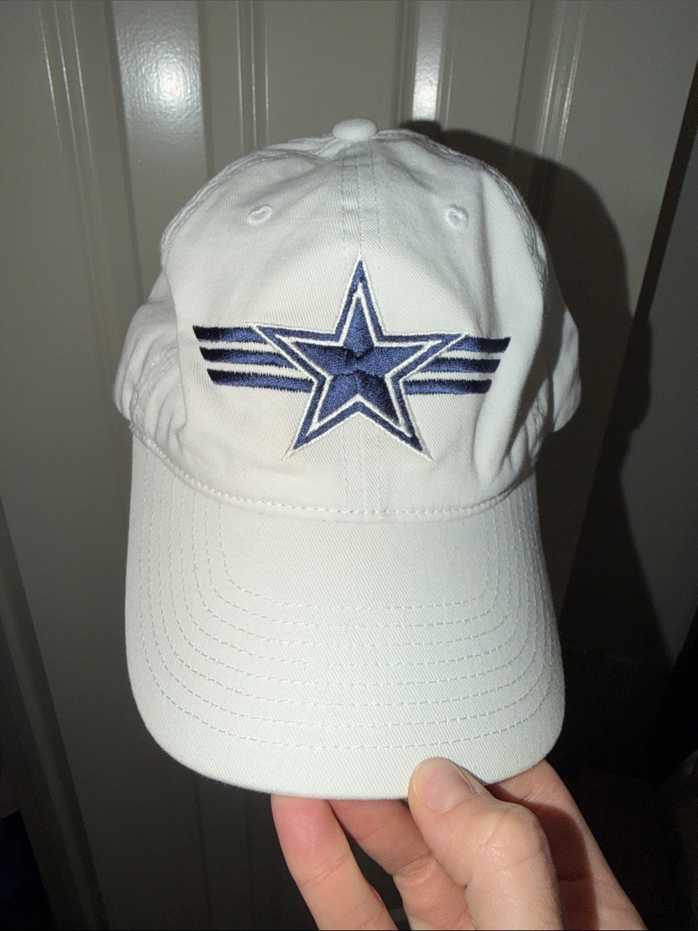 Dallas Cowboys Mitchell & Ness White Baseball Cap with Black Trim